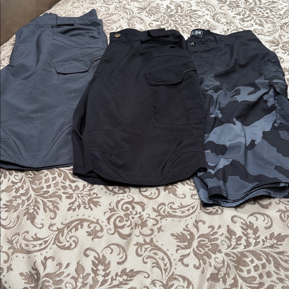 Men's Black and Gray Shorts Bundle